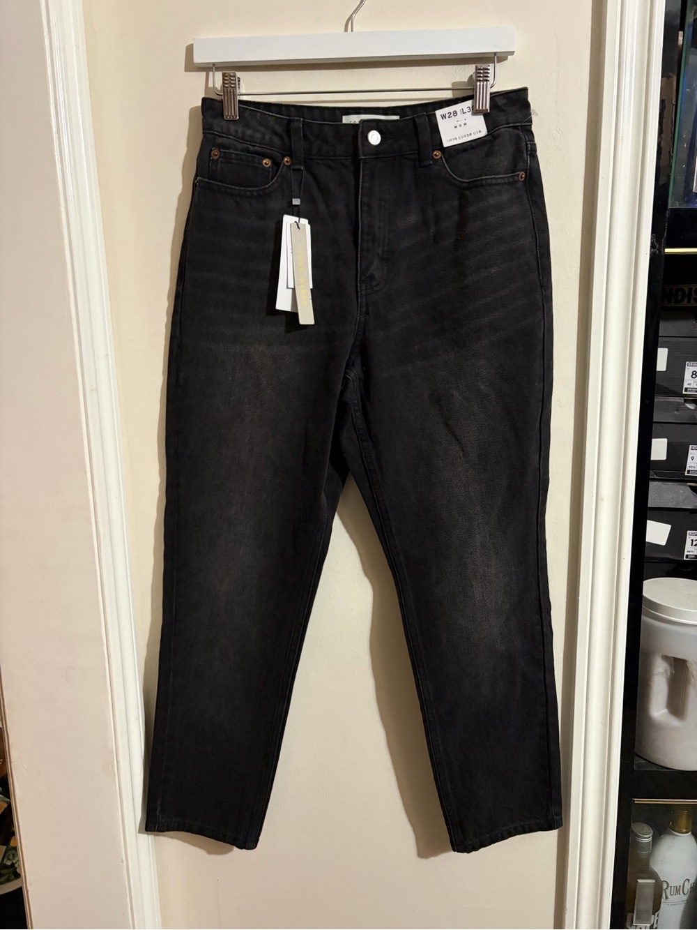 Topshop Black Straight-Leg Women's Jeans